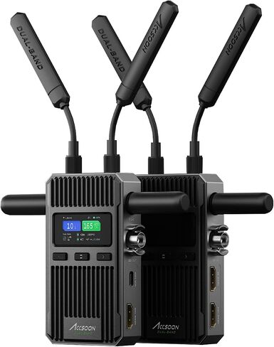 ACCSOON CineView 2 SDI Wireless Video Transmission System Transmitter&Receiver 2.4+5Ghz for Live Streaming 1080p 60fps 0.05s Latency 1500ft Range up to 4 Devices Monitoring in Saudi Arabia