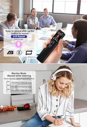 مسجل صوت رقمي سعة 64 جيجابايت، مسجل صوتي نشط، تسجيل عالي الدقة بسرعة 3072 كيلوبت في الثانية، مع تشغيل حلقة A-B، وإلغاء الضوضاء بكلمة مرور، وبلوتوث، ومسجل ديكتافون للمحاضرات والاجتماعات والمقابلات in Kuwait