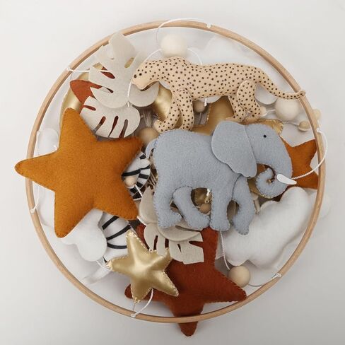 Safari Mobile for Crib - سرير متنقل Safari محايد للجنسين مع نجوم ذهبية وسحب لحضانة ذات طابع الغابة in Kuwait