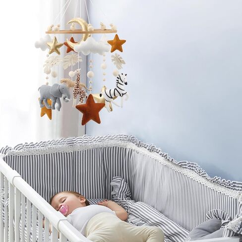 Safari Mobile for Crib - سرير متنقل Safari محايد للجنسين مع نجوم ذهبية وسحب لحضانة ذات طابع الغابة in Kuwait