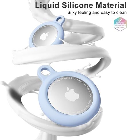 oakxco Beige Airtag Keychain Silicone, Airtag Holder with Key Ring, Air Tag Cover Cute Accessories for Kids, Luggage, Car Dog Collar, Car, Compatible with Apple Airtag Case Waterproof, Cream Stone in Kuwait