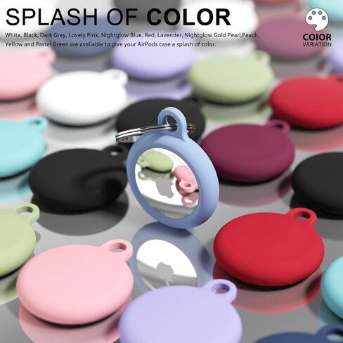 oakxco Beige Airtag Keychain Silicone, Airtag Holder with Key Ring, Air Tag Cover Cute Accessories for Kids, Luggage, Car Dog Collar, Car, Compatible with Apple Airtag Case Waterproof, Cream Stone in Kuwait