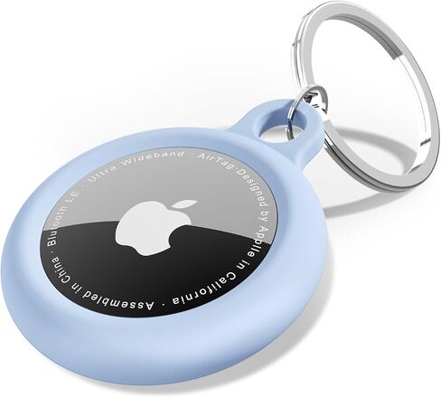 oakxco Beige Airtag Keychain Silicone, Airtag Holder with Key Ring, Air Tag Cover Cute Accessories for Kids, Luggage, Car Dog Collar, Car, Compatible with Apple Airtag Case Waterproof, Cream Stone in Kuwait