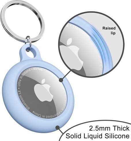 oakxco Beige Airtag Keychain Silicone, Airtag Holder with Key Ring, Air Tag Cover Cute Accessories for Kids, Luggage, Car Dog Collar, Car, Compatible with Apple Airtag Case Waterproof, Cream Stone in Kuwait