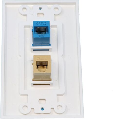 RiteAV - 1 Port Phone Beige 1 Port Cat6 Ethernet Blue Decorative Wall Plate - Black in Saudi Arabia