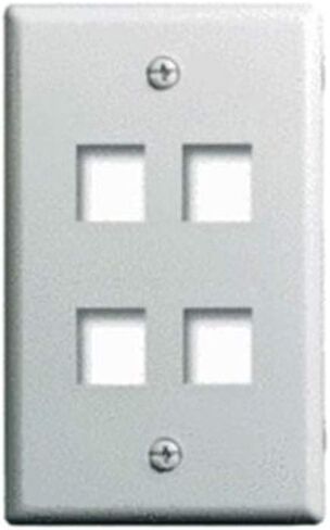 Legrand - OnQ 4 Port Keystone Single Gang Wall Plate, 1 Gang Keystone Wall Plate Supports 4 Keystone Insert, Screw-In Plastic, White, 10 Count, WP3404WH10 in Saudi Arabia