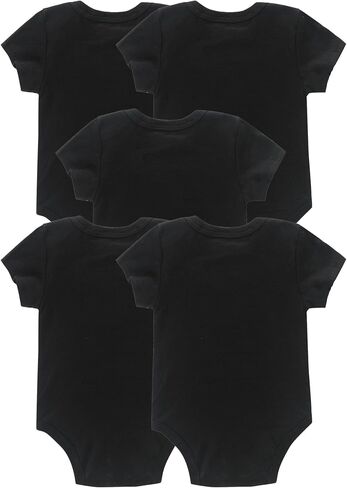 JYHOPE 5-Pack Newborn Infant Short Sleeve Pure Color Romper Bodysuit For Baby Girls And Boys Toddler Summer Clothes in Saudi Arabia