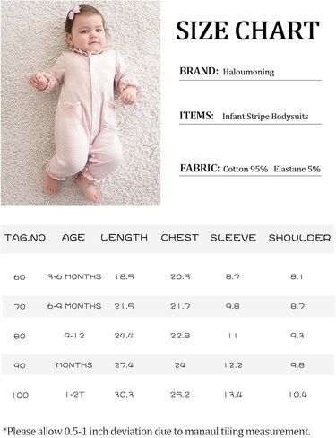 Haloumoning Newborn Baby Girl Ruffle Stripe Rompers Bodysuit Infant Clothes in Saudi Arabia