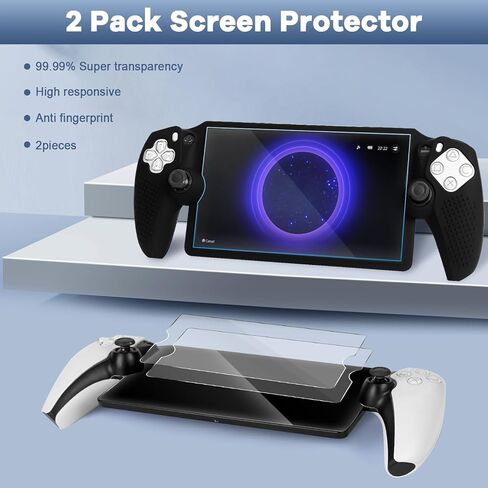Lyyes 3 in 1 Accessories Bundle for Playstation Portal, EVA Carrying Case for PS5 Portal, 2 PCS Screen Protector with Silicone Protective Cover in Kuwait