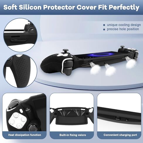 Lyyes 3 in 1 Accessories Bundle for Playstation Portal, EVA Carrying Case for PS5 Portal, 2 PCS Screen Protector with Silicone Protective Cover in Kuwait