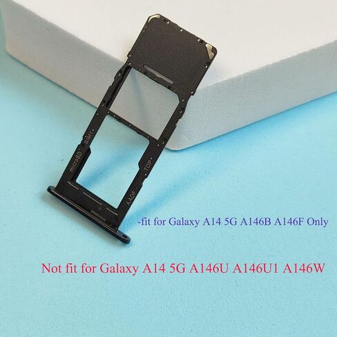 A146f Replacement Single SIM Card Tray Holder Parts for Samsung Galaxy A14 (5G) SM-A146B A146F 6.5 Inches -Black Color [not fit for A146U A146W US Version] in Saudi Arabia