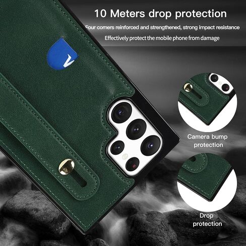 CCSmall Case for Samsung Galaxy S22 Ultra (Not S22) with Card Slot Holder, Removable Adjustable Shoulder Strap Lanyard Crossbody Neck Purse Phone Case for Samsung Galaxy S22 Ultra KB Black in Kuwait