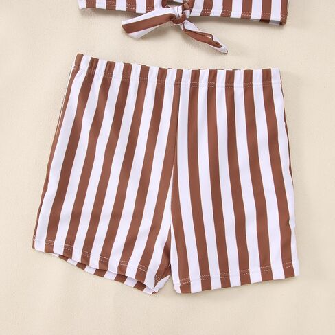 Ritatte Toddler Baby Girls Summer Swimsuit Sleeveless Stripe Knotted Two Piece Bathing Suit Beach Swimwear Bikini Tankini Set in Saudi Arabia