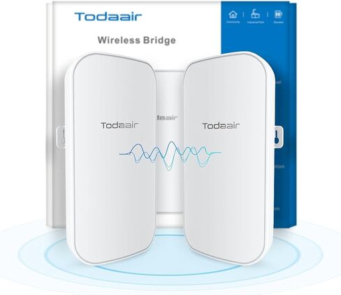 Wireless Bridge｜2.4G｜75Mbps｜1500 ft｜Point to Point WiFi Bridges｜Plug and Play｜High-Gain Antenna｜10/100Mbps LAN Port｜24V PoE Powered｜IP65 Waterproof｜2PCS in Saudi Arabia
