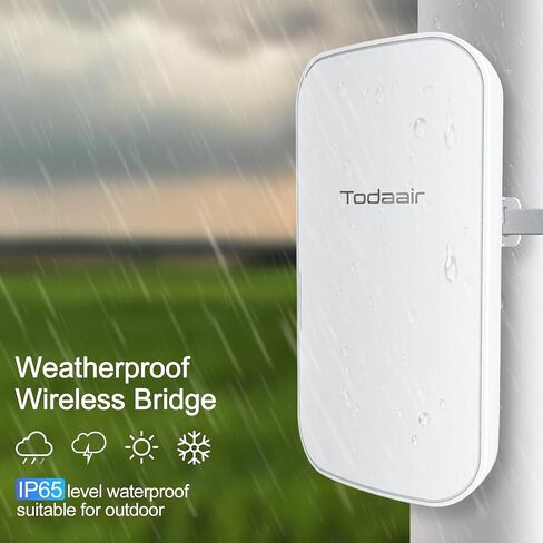 Wireless Bridge｜2.4G｜75Mbps｜1500 ft｜Point to Point WiFi Bridges｜Plug and Play｜High-Gain Antenna｜10/100Mbps LAN Port｜24V PoE Powered｜IP65 Waterproof｜2PCS in Saudi Arabia