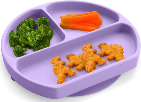 Toddler Plates Suction Plates for Baby Silicone Baby Plates 100% Food-Grade Silicone, First Stage toddler plate With Suction Feeding Supplies for Kids, Microwave & Dishwasher Safe Green in Saudi Arabia
