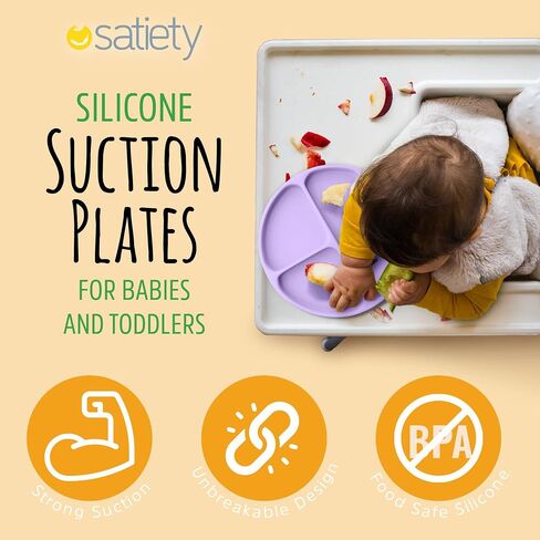 Toddler Plates Suction Plates for Baby Silicone Baby Plates 100% Food-Grade Silicone, First Stage toddler plate With Suction Feeding Supplies for Kids, Microwave & Dishwasher Safe Green in Saudi Arabia
