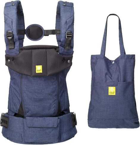 LÍLLÉbaby Serenity 6-in-1 Ergonomic Baby Carrier, Newborn to Toddler, Lumbar Support with Convertible Tote, Indigo in Saudi Arabia