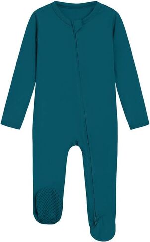 Baby Footie Romper Pajamas Unisex Newborn Infant Footed Pjs Zipper Rompers Viscose from Bamboo Sleepwear in Saudi Arabia