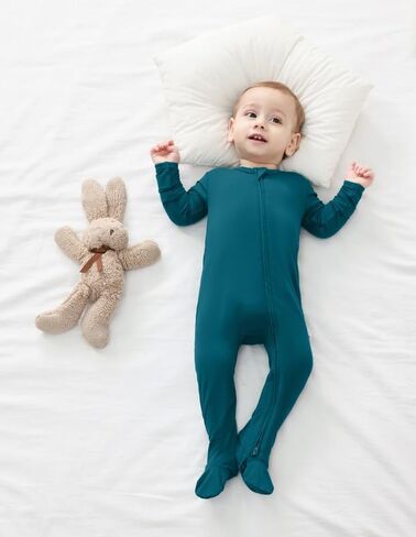 Baby Footie Romper Pajamas Unisex Newborn Infant Footed Pjs Zipper Rompers Viscose from Bamboo Sleepwear in Saudi Arabia