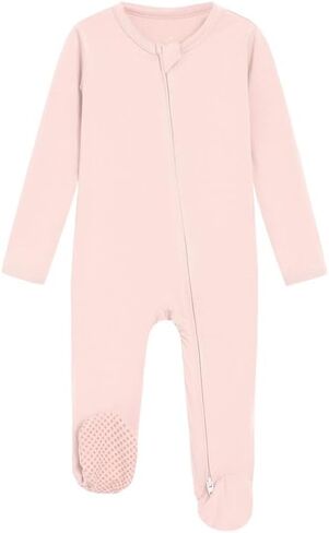 Baby Footie Romper Pajamas Unisex Newborn Infant Footed Pjs Zipper Rompers Viscose from Bamboo Sleepwear in Saudi Arabia