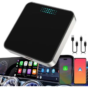 Wireless CarPlay Adapter & Android Auto Wireless Adapter - 2 in 1 Plug & Play Fast Connection Factory Car Dongle Converts Wired to Wireless Fit for Car 2015+ for iOS 10+ & Android 11+