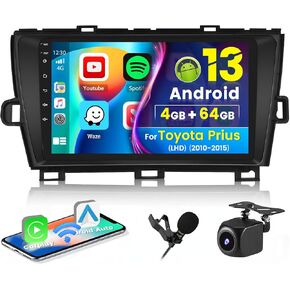 2+64G Android 13 Car Stereo Radio for Toyota Prius 2010-2015 with JBL, 9'' HD Touch Screen Compatible with CarPlay Android Auto, AHD Backup Camera, Mirror Link, GPS, WiFi, DSP
