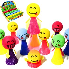 PROLOSO Jumping Popper Colorful Spring Launchers Bouncy Toy Balls 24 Pcs
