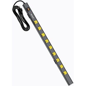 DEWENWILS 9 Outlet Heavy Duty Power Strip with Circuit Breaker, Wide Spaced Long Power Strip, 6FT Power Cord, UL Listed, Wall Mount Metal Power Bar for Workshop, Enclosed Garage, Office, Workbench