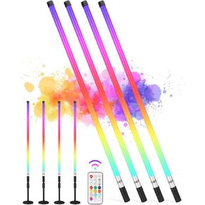 4Pack Wireless RGB led Tube Light Bar with Stand 4800mAh Battery Powered RGBW 3000-6500K CCT Studio LED Video Light Wand Stick for DJ Dance Party Events Stage Lights (3.3Ft) in Kuwait