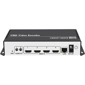 Multi-channel 4K H.265 H.264 HDMI to IP Video Streaming IPTV Encoder, HDMI Streamer to RTSP RTMPS SRT UDP M3U8 TS MP4 HLS ONVIF YouTube Facebook and Other Live Broadcast Servers