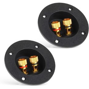 2 Pcs Black Speaker Box Terminal Cup 3 Inch 2-Way Spring Loaded Jacks Speaker Wire Connector Binding Post Cup Connector Subwoofer Plug for Speaker Sub Subwoofer Box Home Car Stereo