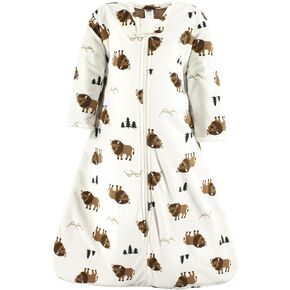 Hudson Baby Unisex Baby Long Sleeve Plush Faux Fur Sleeping Bag, Wearable Blanket, Wild Buffalo, 12-18 Months