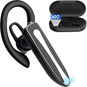 Bluetooth Headset for Cell Phone, Wireless Bluetooth 5.1 Earpiece Single-Ear Headset Hands-Free Earphones,in Mic with Charging Case, for Office Driving Calling Compatible Android/iPhone.