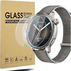 Suoman 3-Pack Screen Protector for Amazfit Balance Smartwatch,2.5D 9H Hardness Ultra-thin Tempered Glass for Amazfit Balance Screen Protective