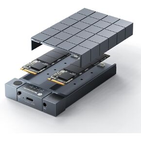 Yottamaster Dual M.2 NVMe Offline Clone Duplicator، 10 جيجابت في الثانية من الألومنيوم M.2 NVMe Cloner USB C إلى NVME SSD لحجم NVMe PCIe 2230/2242/2260/2280 (حتى 8 تيرابايت) in Saudi Arabia
