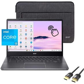 acer Chromebook Plus 514، شاشة لمس FHD IPS مقاس 14 بوصة، Core i3-N305 (حتى 3.80 جيجاهرتز)، 8 جيجابايت DDR5، 256 جيجابايت PCle SSD، كاميرا ويب، Wi-Fi 6E، USB-C، غلاف واقي متضمن، كابل PDG HDMI، كروم نظام التشغيل in Saudi Arabia