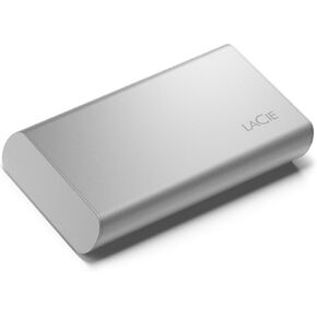 LaCie Portable SSD 2TB External Solid State Drive - USB-C, USB 3.2 Gen 2, speeds up to 1050MB/s, Moon Silver, for Mac PC and iPad, with Rescue Services (STKS2000400) (Renewed) in Kuwait