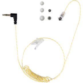 Tubeless Covert Security FBI Police 3.5mm /1 Pin Listen Only Earpiece Headset for Remote Speaker Mic Motorola Kenwood Two Way Radio (22" Cable)
