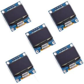 0.96 بوصة LCD OLED عرض لوحة تركيبية 12864 128X64 IIC I2C SSD1306 سائق 4 دبابيس لـ Raspberry Pi Arduino (5 قطعة، ضوء أبيض)