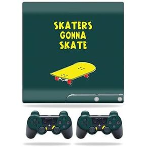 Skin Compatible with Sony Playstation 3 PS3 Slim + 2 Controllers – Skaters Gonna Skate | MightySkins Protective, Durable, and Unique Vinyl Decal wrap Cover | Easy to Apply, Remove | Made in The USA