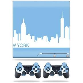 Skin Compatible with Sony Playstation 3 PS3 Slim + 2 Controllers – New York | MightySkins Protective, Durable, and Unique Vinyl wrap Cover | Easy to Apply, Remove, and Change Styles | Made in The USA