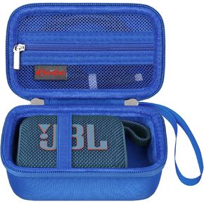 Elonbo Carrying Case ​for JBL Go 3 / JBL Go 4 Portable Bluetooth Speaker, Waterproof Dustproof Speaker Storage Holder, Wireless Compact Speaker Travel Protective Bag, Mesh Pocket Fit Cable, Black