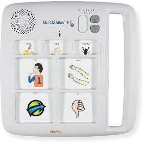 AbleNet QuickTalker 7 - Portable Multi-Message Speech Device with FeatherTouch Technology, 23 Messages, 5 Recording Levels, and Durable Design, AAC Communication Device for Non Verbal Kids & Adults