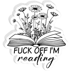 (3PCS) FCK Off I'm Reading Sticker, Waterproof Premium Quality, Stickers for Water Bottle, Phone, Book, Laptop, Kindle, Bookish Sticker, Book Lover Gift (2x2 inches)