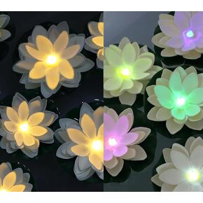 12 PCS LED Floating Lotus Warm White