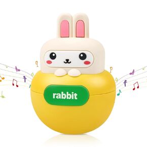Baby Teething Toys BPA-free Bunny Teether for 6-12 Months Baby Rattle Roly Poly Toys for Infant 12-18 Months Rabbit Tumbler Toy Gifts for Toddler 1 2 One Two Year Old Girls Boys