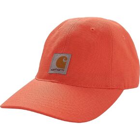 Carhartt Unisex Baby Little Girls' Signature Canvas Baseball Cap Hat, Living Coral, CHILD