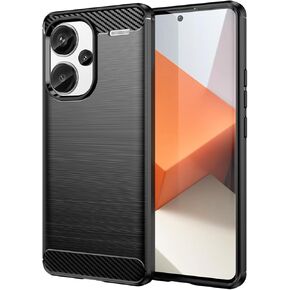 for xiaomi Redmi Note 13 Pro+ Plus Phone case, Shockproof, Scratch Resistant Carbon Fiber Jacket, Soft TPU, for Redmi Note 13 Pro+Plus case (Black)