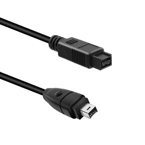 RIIEYOCA 1.8M IEEE 1394 Firewire 4-Pin male to 4-Pin male cable, iLink Adapter Converter Cord for Digital Camera, Camcorder, Laptop, DV, Black